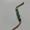 22k Yellow Gold Bracelet with Natural Oval Jade 7 inch 11.8g