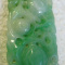 Nice Green & White JADEITE1 1/4" Pendant Delicately Carved