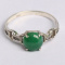 Cert'd Untreated Natural Green Grade A Jadeite jade inlay Ring