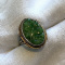 Antique Vintage Silver Arts & Crafts Carved Jadeite Ring 4 Grams