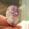 Vintage Carved Flower Purple Jadeite Sterling Fur Clip