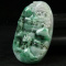 Exquisite Handmade landscape carving jadeite jade pendant