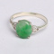 Cert'd Untreated Natural Green Grade A Jadeite jade inlay Ring