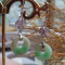 Sterling Silver 0.925 Natural A Jade jadeite Circle Earrings