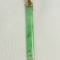 18K Yellow Gold & Green Jade Long 2 3/8" Pendant