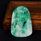 Certificated Grade A Jadeite Jade Fish & Lotus Pendant【翠绿山水玉佩】