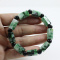 Natural Emerald Green Jadeite Jade Hand-carved Beads Bracelet