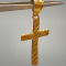 10k Yellow Gold Grooved Horizontal Lines Cross Pendant 0.6 g