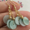 Certified natural A grade JADE Jadeite carving Lucky Earrings 耳环