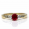 2.5g 14KYG 0.50CT RUBY 0.15CTW DIAMOND PAST PRESENT FUTURE RING