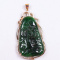 925 Silver inlay Green Natural A jade jadeite landscape Pendant