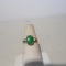8mm x9mm apple green A jadeite ring / dia. 14kt gold
