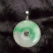 Huge Vintage Sterling Silver jade Enhancer Pendant