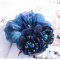 1pc Diamond Silk Elastic Hairband Gold Rimmed Pearl Scrunchie