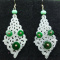 Certified Icy white+Green 100% Natural A jadeite jade Earring
