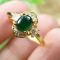 Certified Icy Green 100% Natural A jadeite jade Ring S925 silver