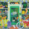 Lydia Graves: Cat Flowers (used 1000 PC jigsaw puzzle)