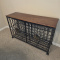 Enclosed Locking Wine Bottle Holder with Table Top and Doors
