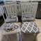 4 Grey Wood Chairs For Sale